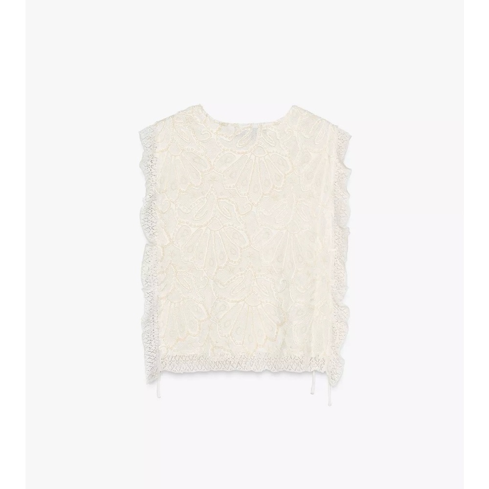 ZARA SIDE TIE KNIT TOP
M WHITE/Cream 
REF. 3920/270 - Picture 8 of 14